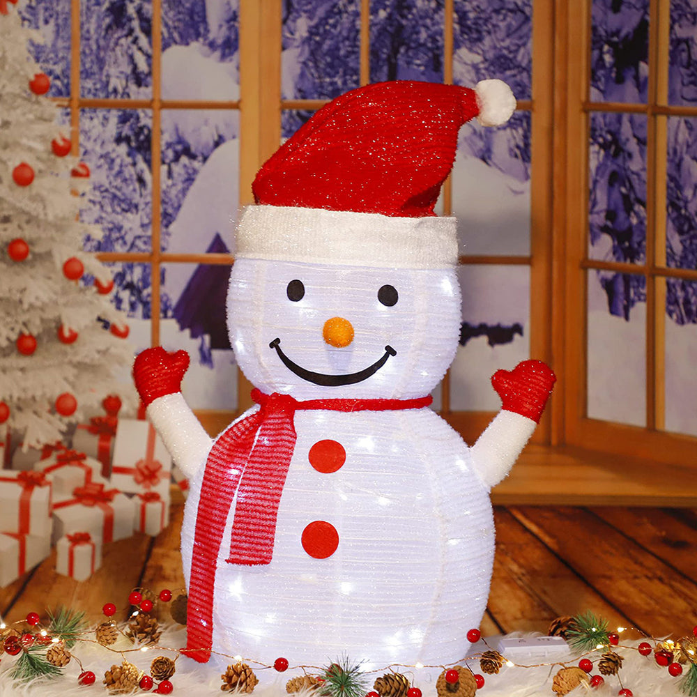 Christmas Yard Sign with Stakes Light Up Yard Sign Indoor Outdoor Decor-Snowman