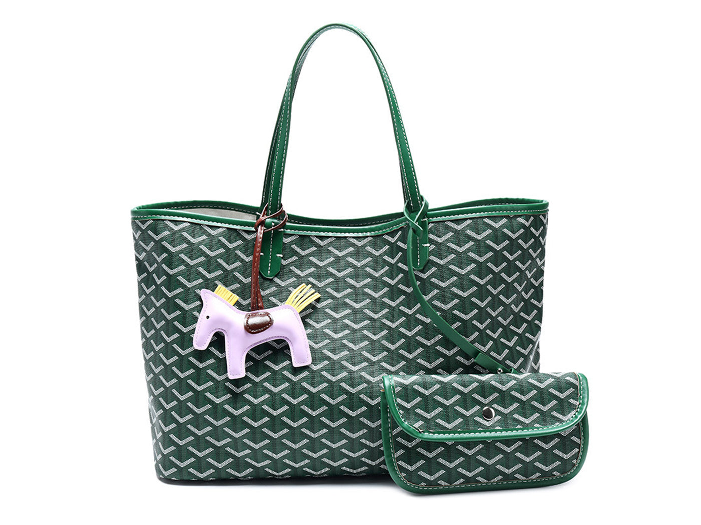 Women's Goyard Inspired Tote Bag with Wallet