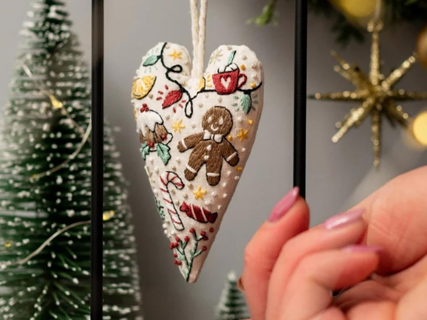 DIY Embroidery Christmas Ornament Kits Christmas Tree Hanging Ornament
