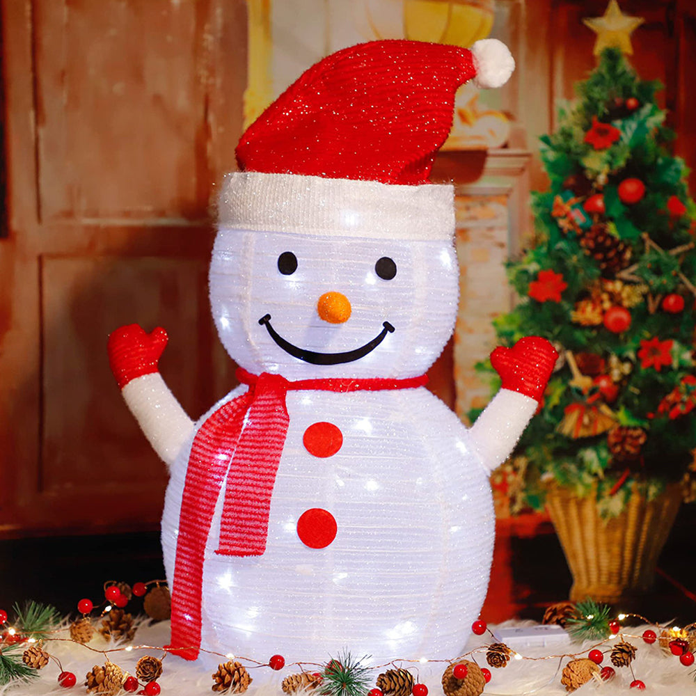 Christmas Yard Sign with Stakes Light Up Yard Sign Indoor Outdoor Decor-Snowman
