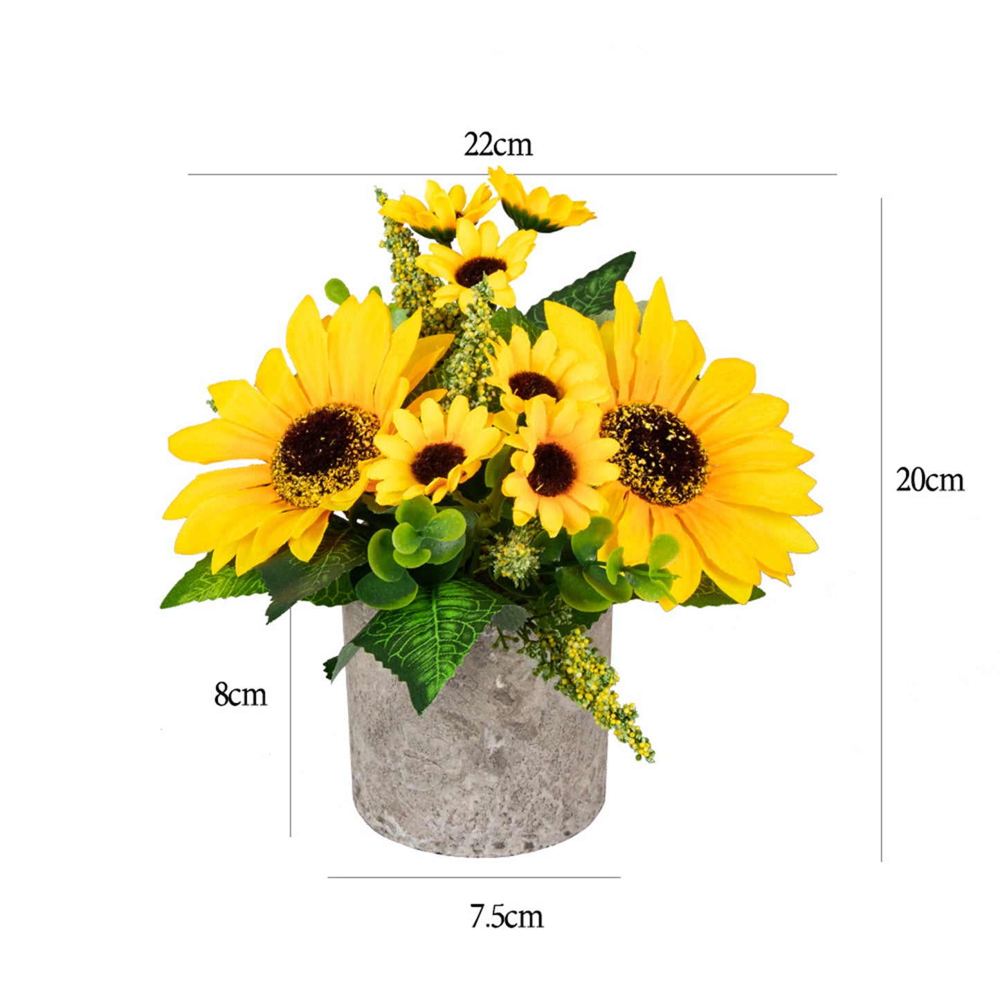 3Pcs Mini Potted Artificial Plastic Green Plants