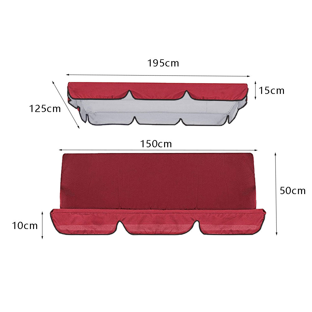 Waterproof Swing Canopy Replacement Swing Seat Sun Shade Cover with Seat Cover