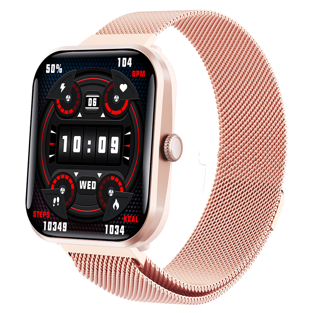 Water-Resistant Bluetooth Smart Watch for Android iOS with Stainless Steel Watch Strap