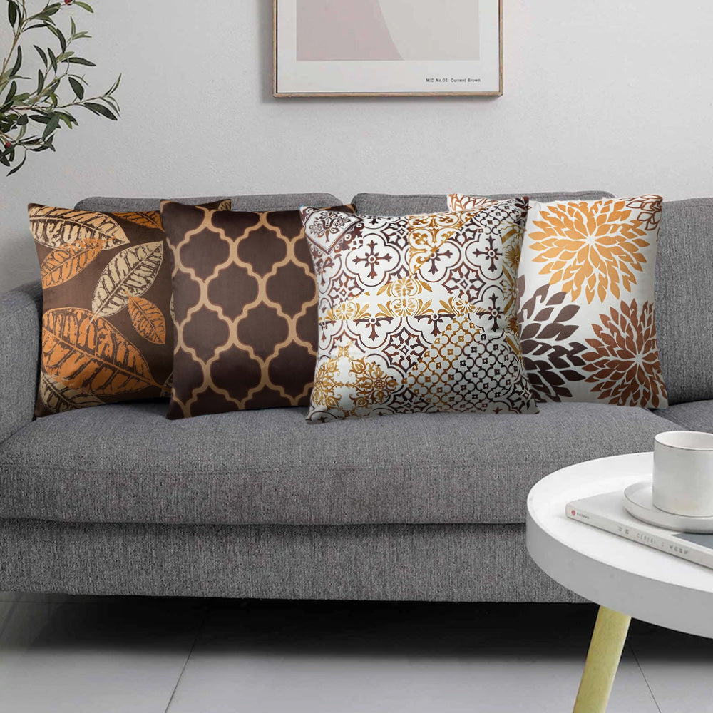 4Pcs Bohemian Home Decoration Sofa Cushion Pillow Covers Prints Value Pack
