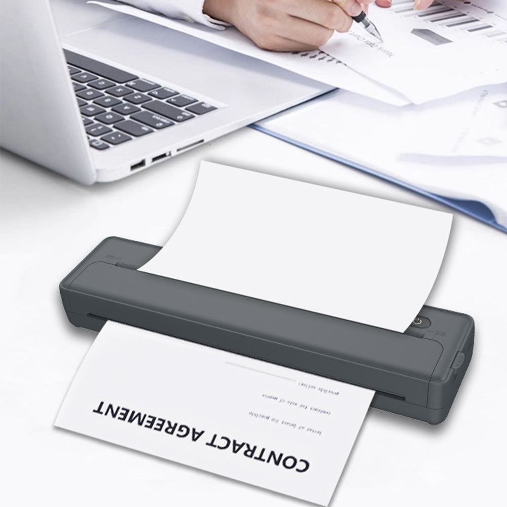 Wireless Bluetooth Portable A4 Thermal Mobile Printer with 100Pcs Thermal Paper