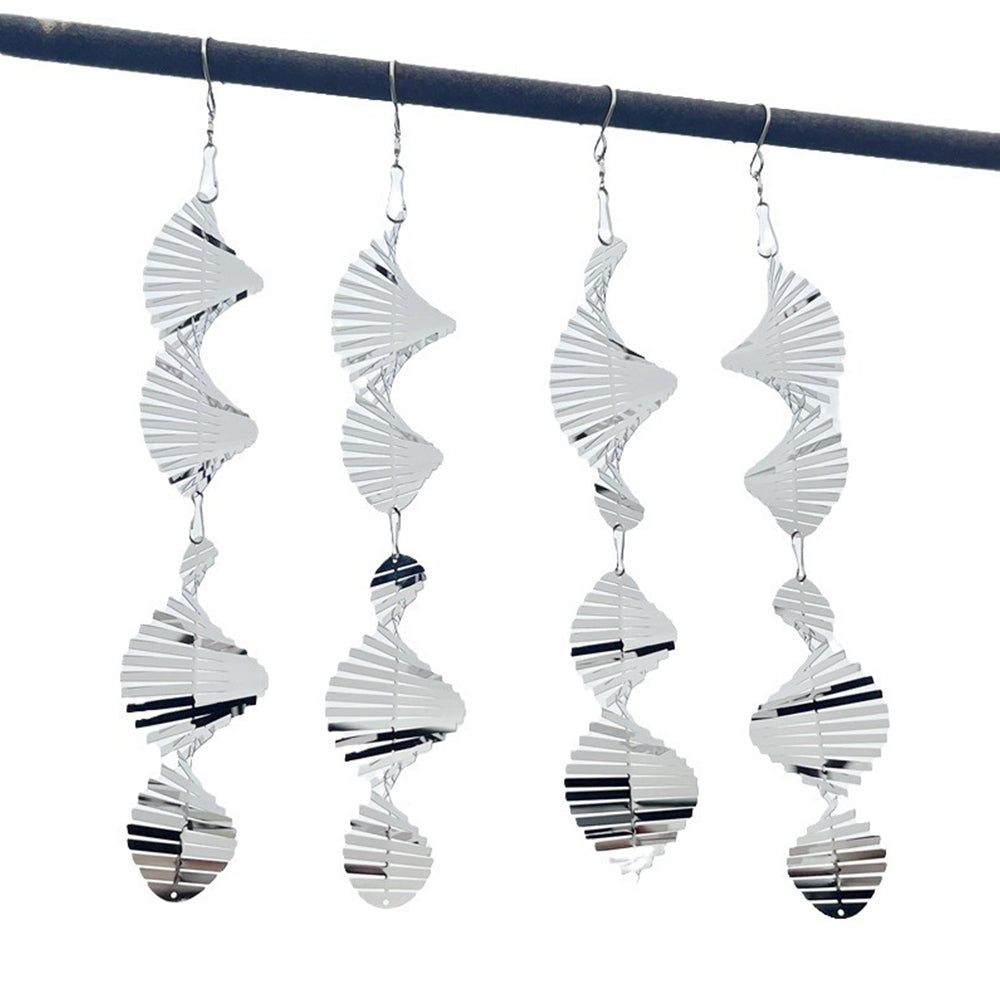 3Pcs Stainless Steel Rotating Reflective Bird Scare Tool-Spiral: