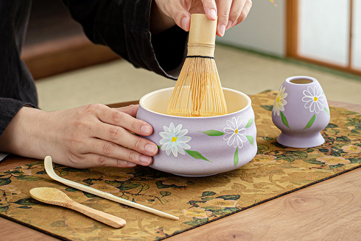 4Pcs Bamboo Matcha Whisk Set Chasen Chashaku Matcha Whisk for Tea Ceremony