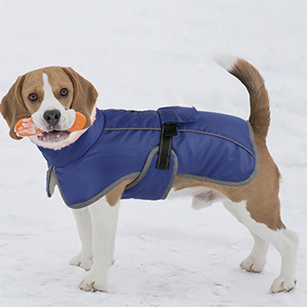 Winter Dog Coat-Waterproof Cold Weather Jacket for Small Large Breeds-Navy