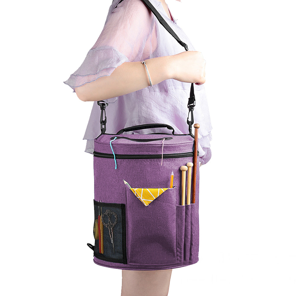 Portable Knitting Crochet Storage Bag with Shoulder Strap