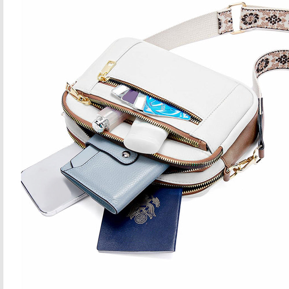 Women Shoulder Bag Cross Body Messenger Handbag with Wide Strap