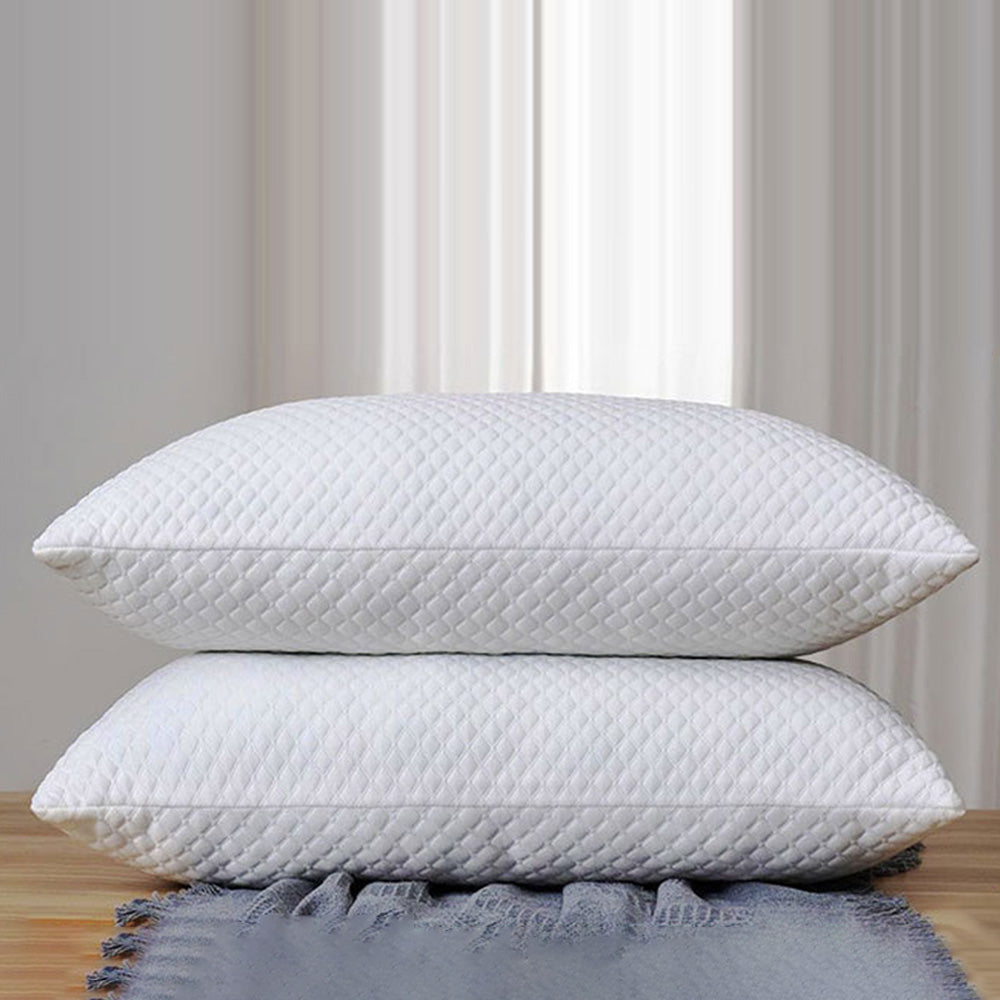 Cooling Shredded Memory Foam Pillows for Side Back Sleepers with Washable Cover-White