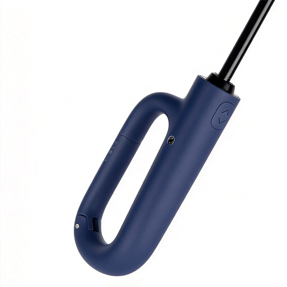 Automatic 10-Rib Folding Umbrella with Carabiner Handle Windproof