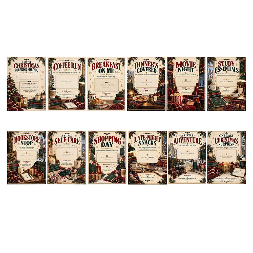 DIY Christmas Gift Card Book with Spiral Binding and Handwritten Notes