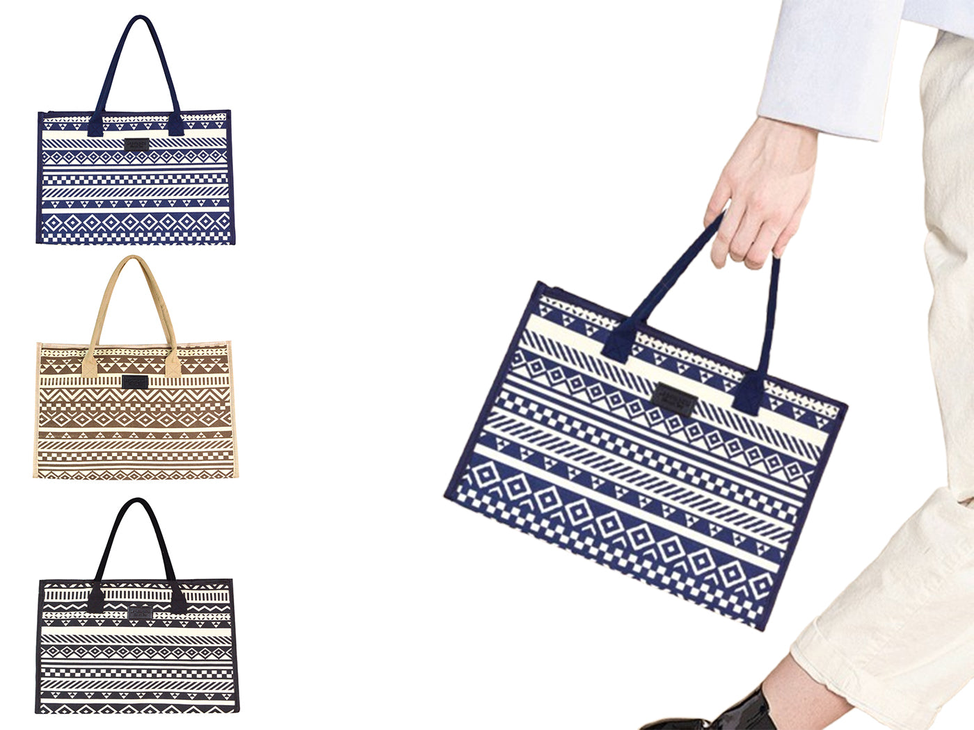 Women's Canvas Boho Beach Tote Bag