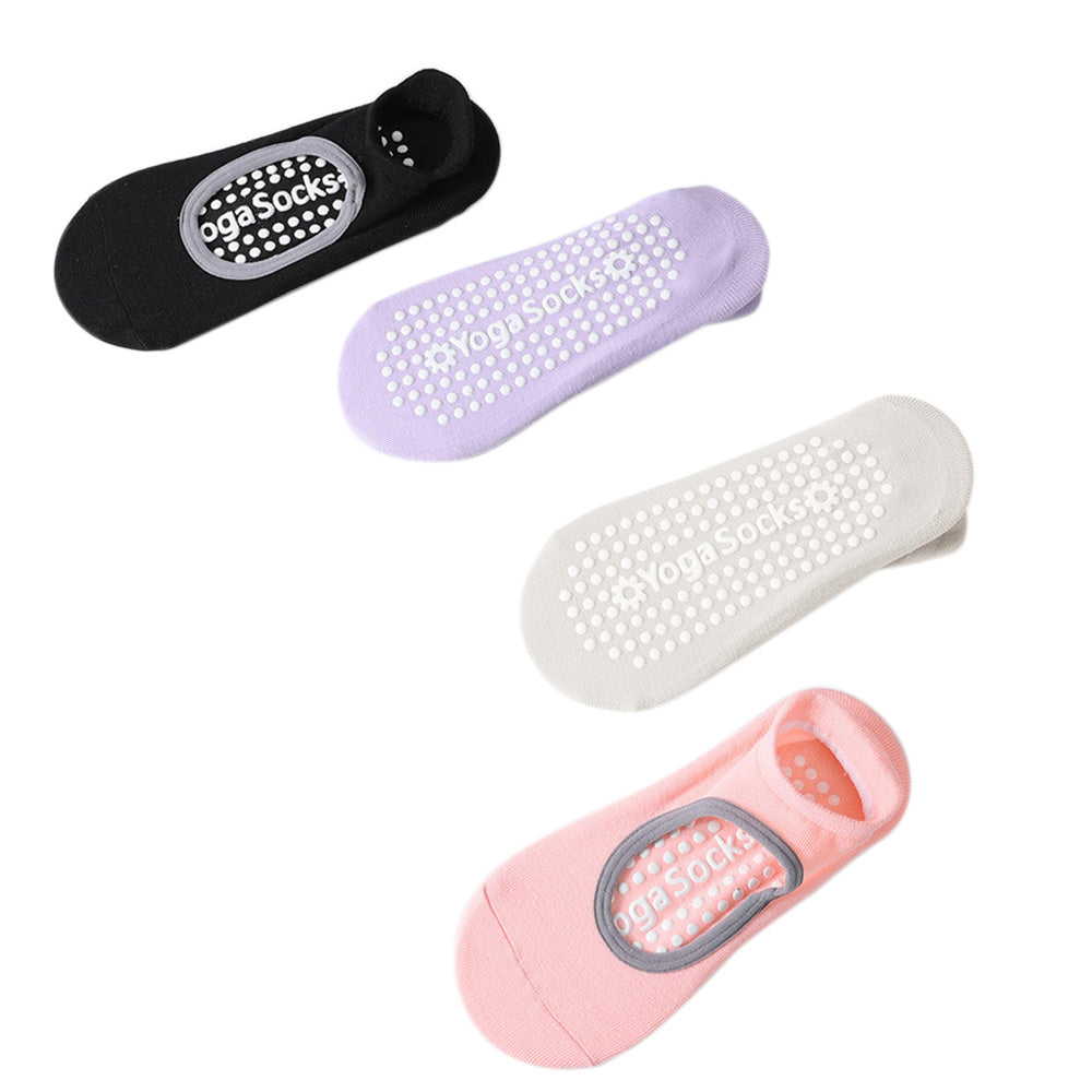 4 Pairs Socks Women Sport Yoga Pilates Non Slip Grip Socks