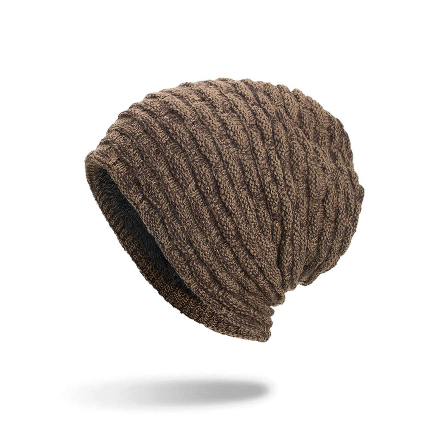 Unisex Fleece-Lined Knit Slouchy Beanie