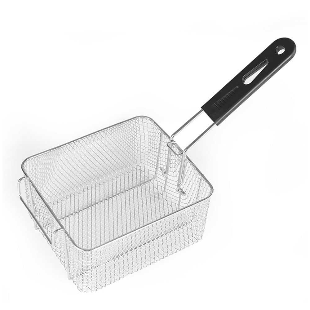 Stainless Steel Deep Fryer Basket with Removable Handle and Hanging Design