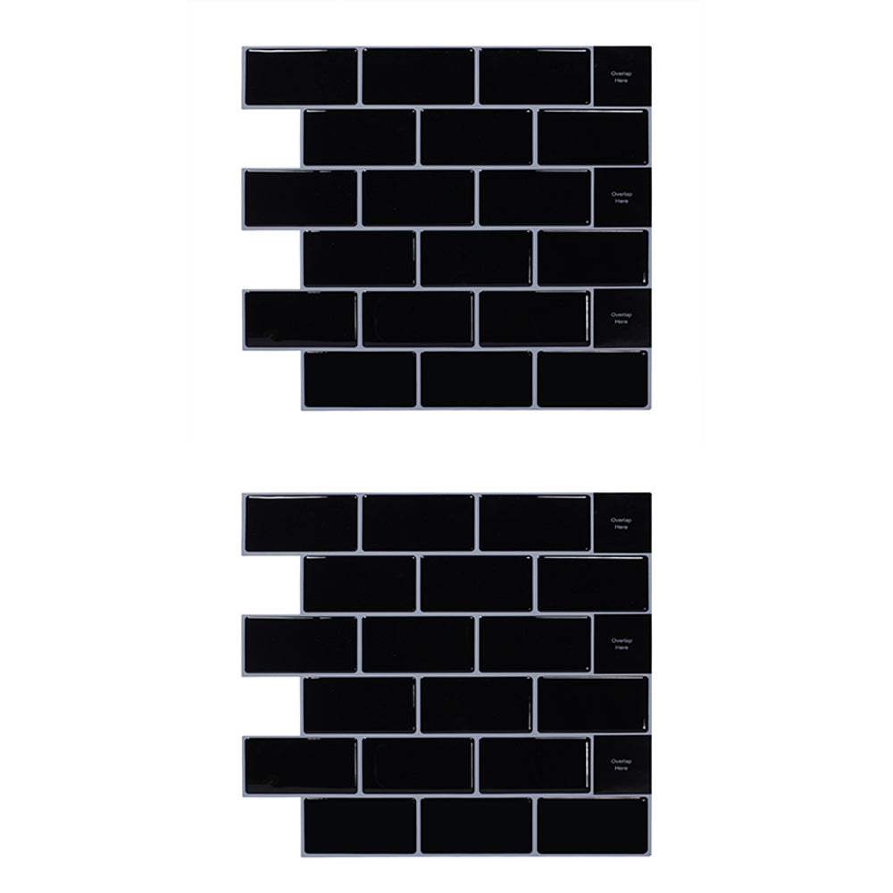 2pcs Kitchen Stick on Tile Stickers Bathroom 3D Mosaic Self Adhesive Wall Tiles
