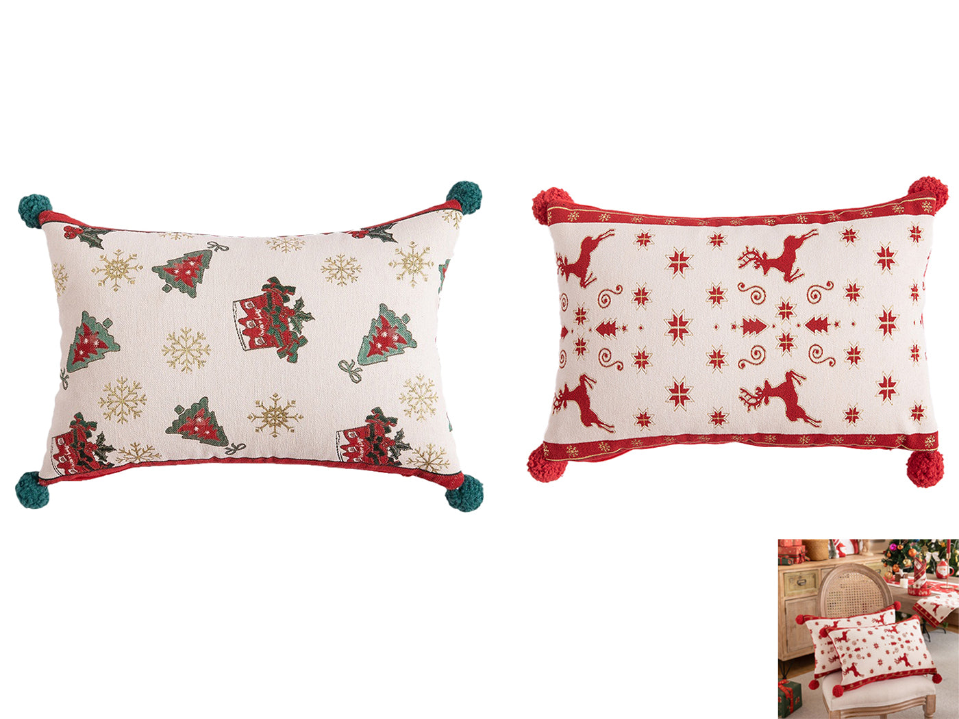Christmas Throw Pillow with Covers