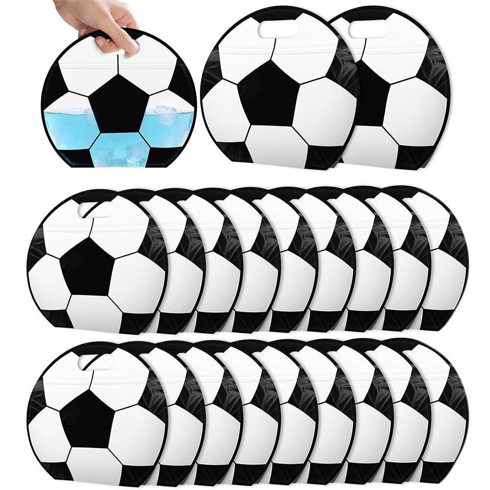 20 Soccer and American Football Resealable Candy Bags with Handles