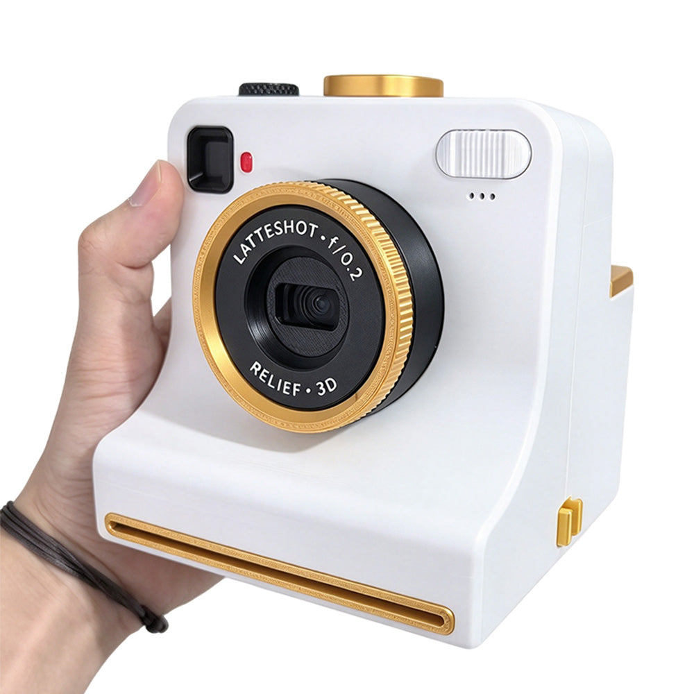 Retro Camera-Shaped Coffee Latte Art Stencil Tool for Home Cafe Barista Gift-Style 1
