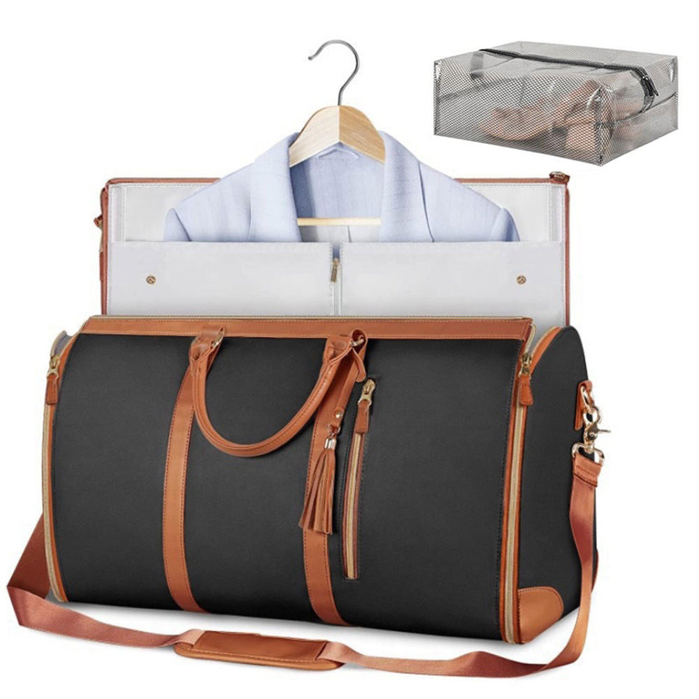 Water-Resistant Garment Duffle Bag Duffle Bag PU Leather Travel Bag