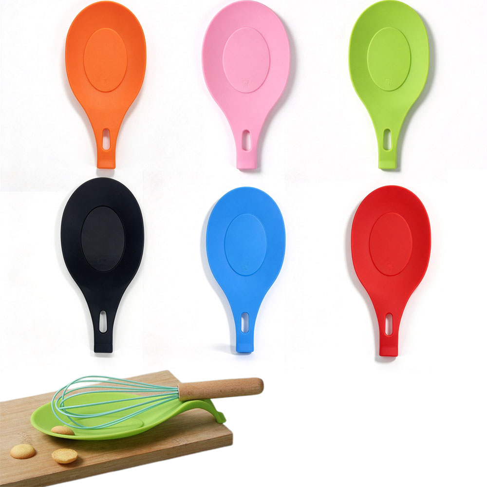 6 Pack Heat Resistant Silicone Spoon Rest Utensil Holders