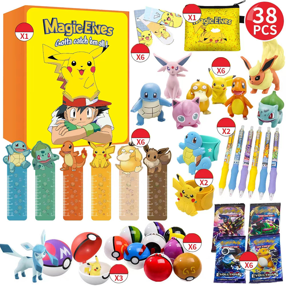 35/38Pcs Pokémon Inspired Christmas Advent Calendar