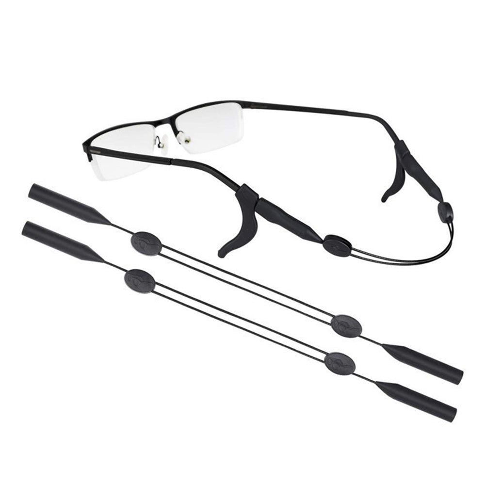 3 Pack Adjustable Black Sports Eyeglass Straps for Men and Women