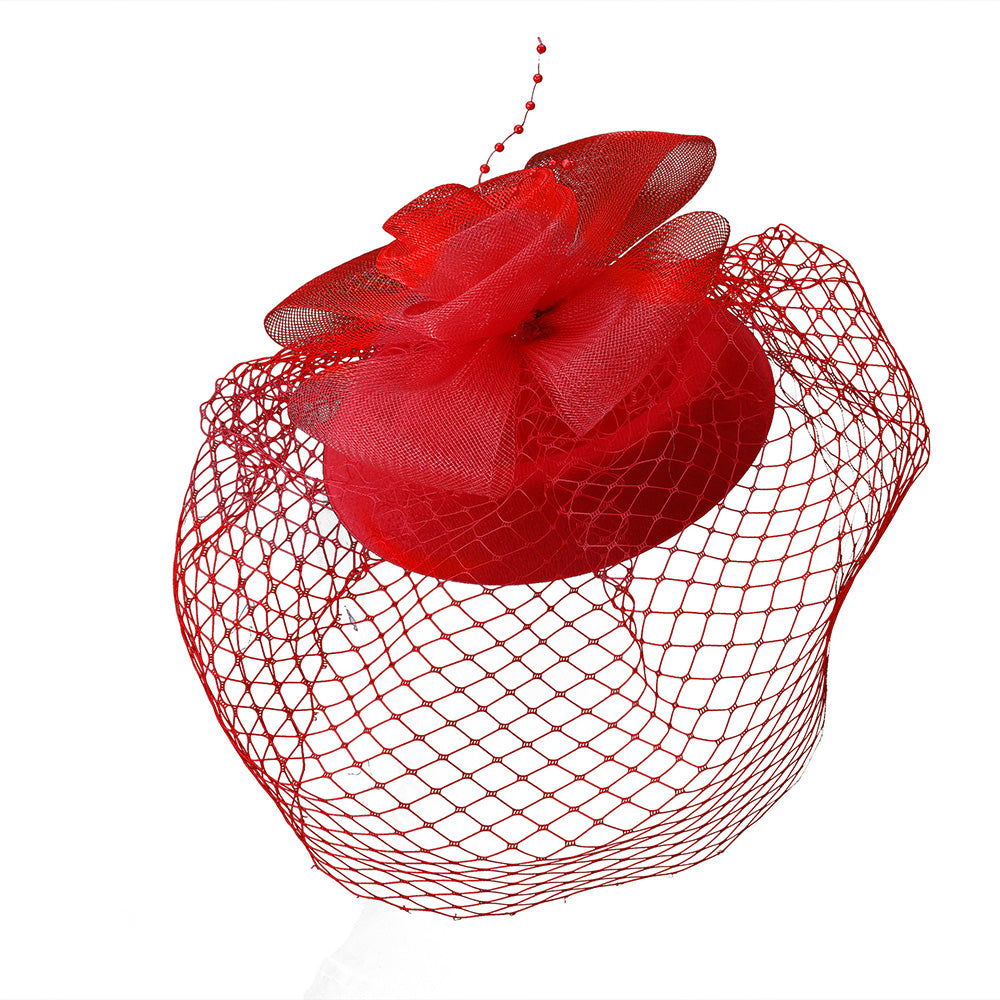 Vintage Mesh Rose Birdcage Veil Bridal Hair Headpiece