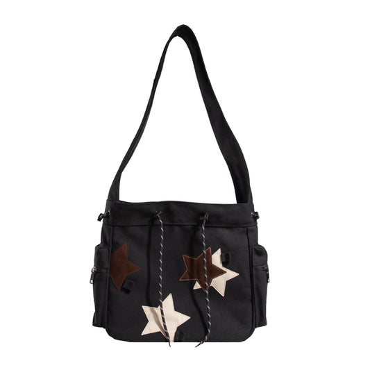 Y2K Star Canvas Messenger Shoulder Bag