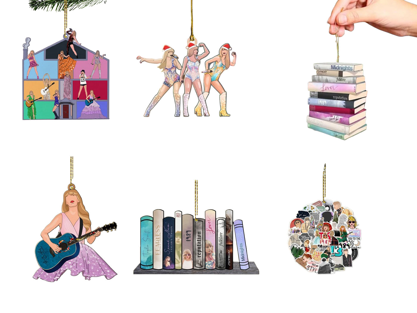 2Pcs Taylor Swift Inspired Pendant Christmas Tree Decorations