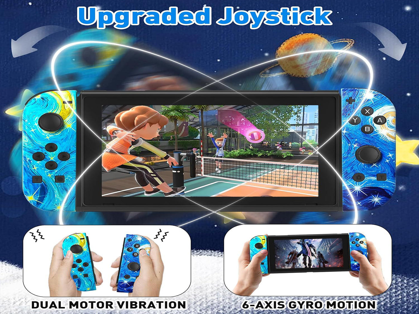Wireless Game Controller with RGB Light for Nintendo Switch