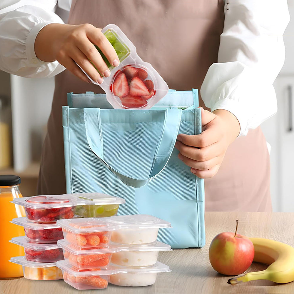 20Pcs Double Compartment Condiment Container Reusable Snack Containers with Lids
