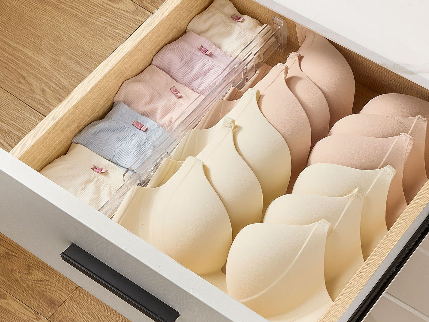 8Pcs Adjustable Plastic Drawer Dividers Expandable Drawer Organizer Separators