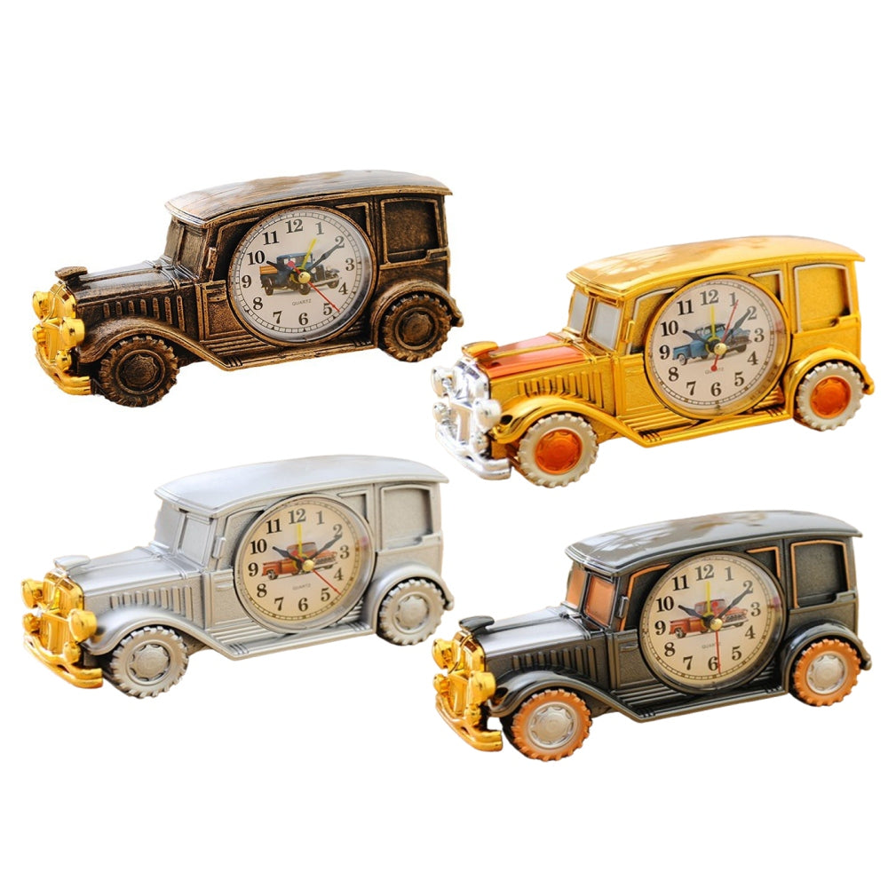 Vintage Car Retro Desk Clock Analog Digital Timepiece for Home and Office