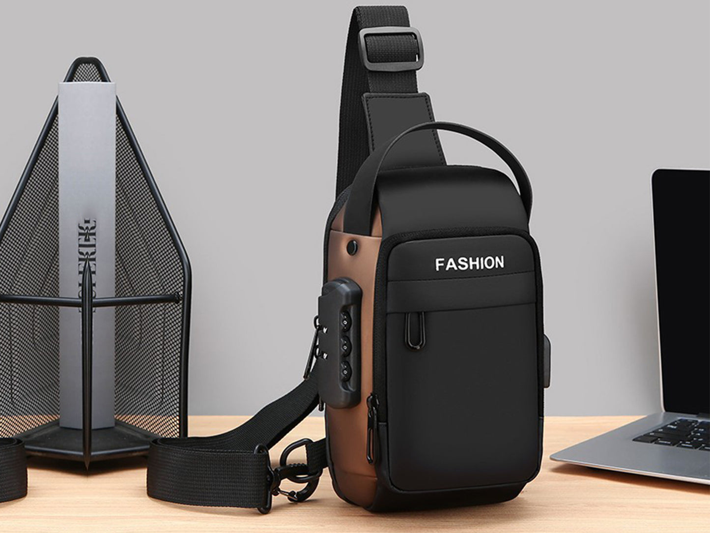 Anti-theft Chest Shoulder Crossbody Sling Bag with USB Port