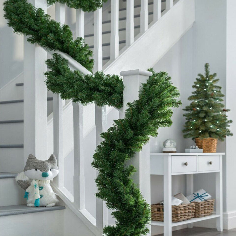 Christmas Pine Garland String Light LED Lighted Garland Artificial Pine Rattan Stairs Fireplace Decor Xmas Decoration