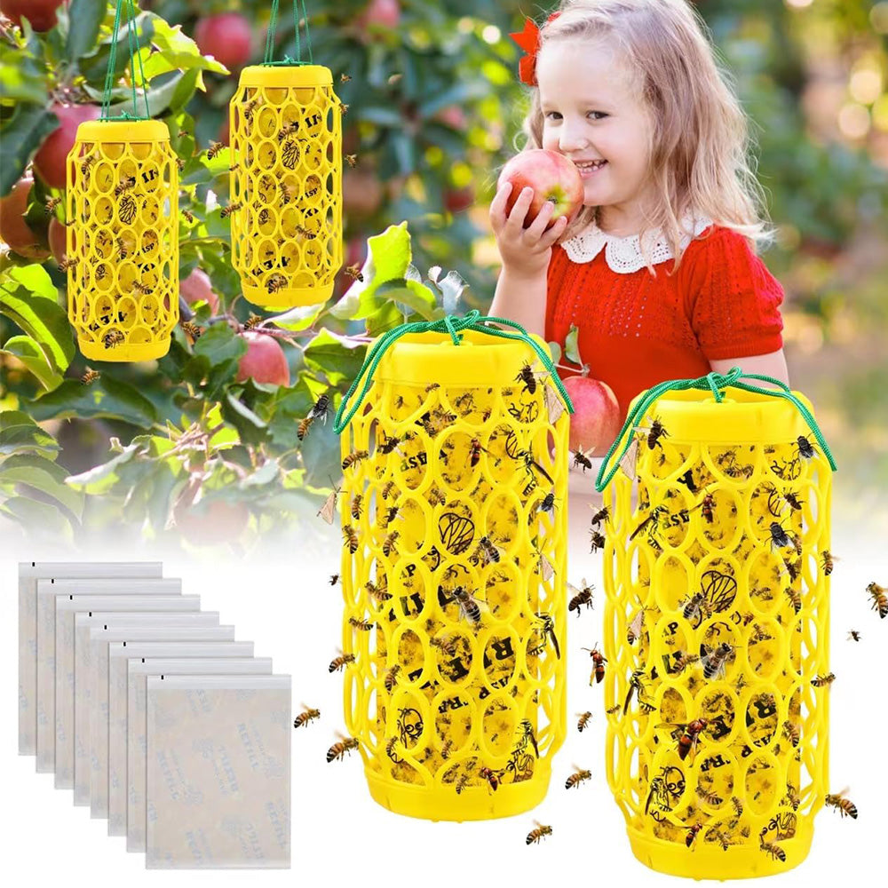 Wasp Trap Outdoor Hanging Carpenter Bee Trap Wasp Killer Insect Catcher Tool with 8 Stickers