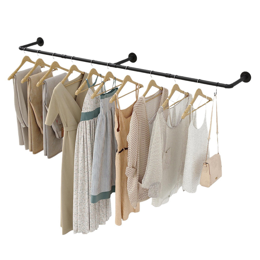 183cm Heavy Duty Galvanized Carbon Steel Wall Mounted Clothes Rack
