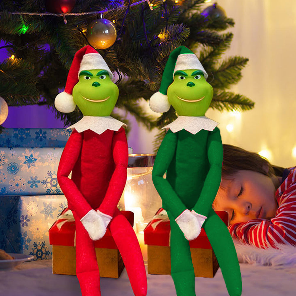 Christmas Grinch Inspired On The Shelf Xmas Ornament Elf Doll
