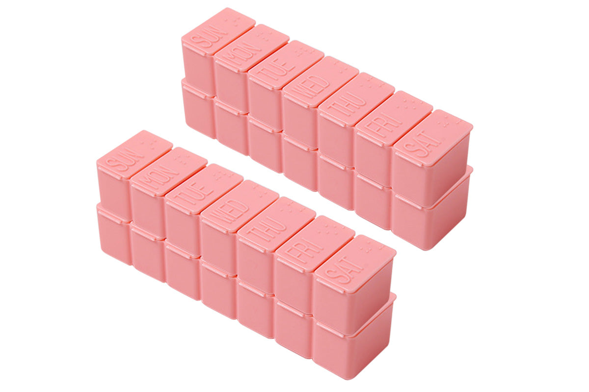 4 PCS Weekly Pill Organizer 7 Day Medicine Box with Compartments for Travel Home