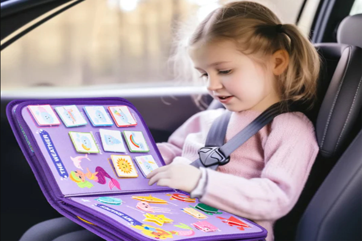 Montessori Busy Board Backpack Sensory Learning Portable Educational Activity Toy for Kids
