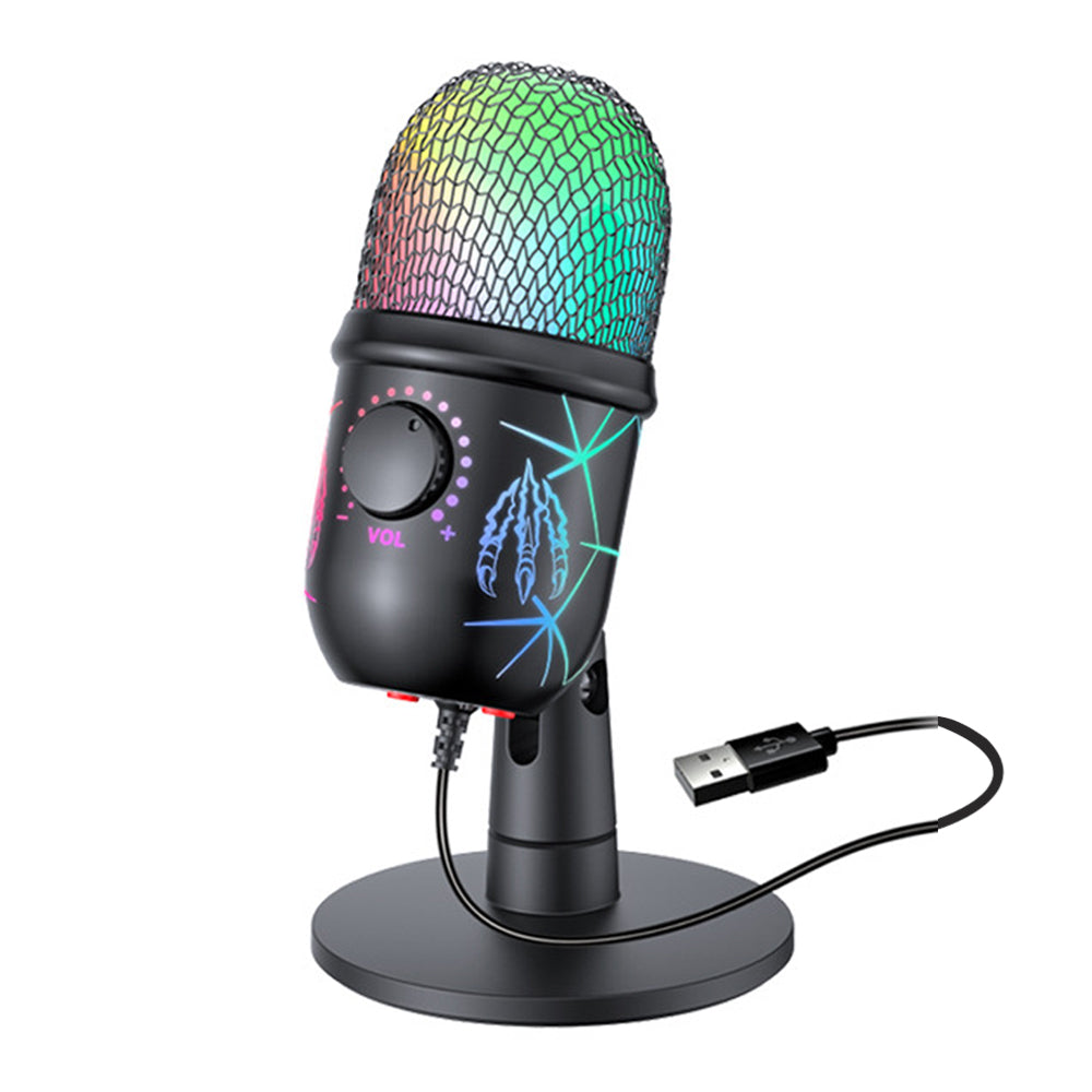 USB Gaming Live Microphone with RGB Luminous