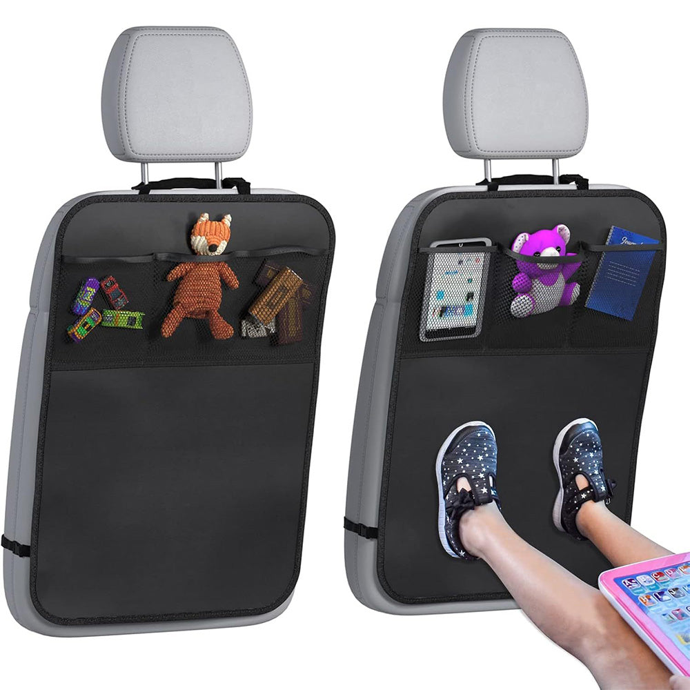 2 Piece Rear Auto Seat Back Covers and 3 Compartment Organizer Box
