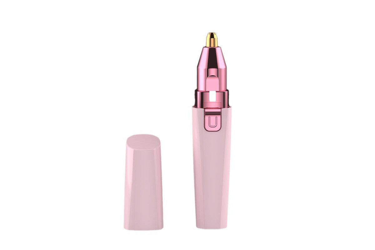 Women Facial Hair Removal 2 in 1 Rechargeable Eyebrow Trimmer Face Shaver with Light