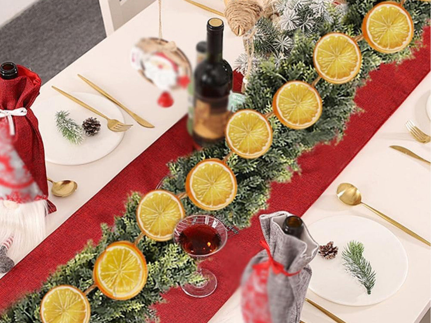 Artificial Dried Orange Slices Garland Christmas Decorations Xmas Tree Decor