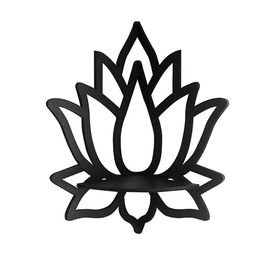 Wooden Wall Corner Shelf-Lotus