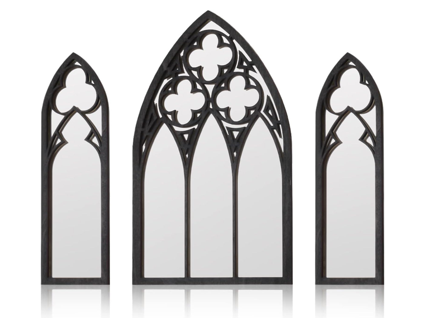 Christmas Gift 3Pcs Gothic Mirrors Arched Decorative Mirror Wall Mounted Goth Mirrors Decor