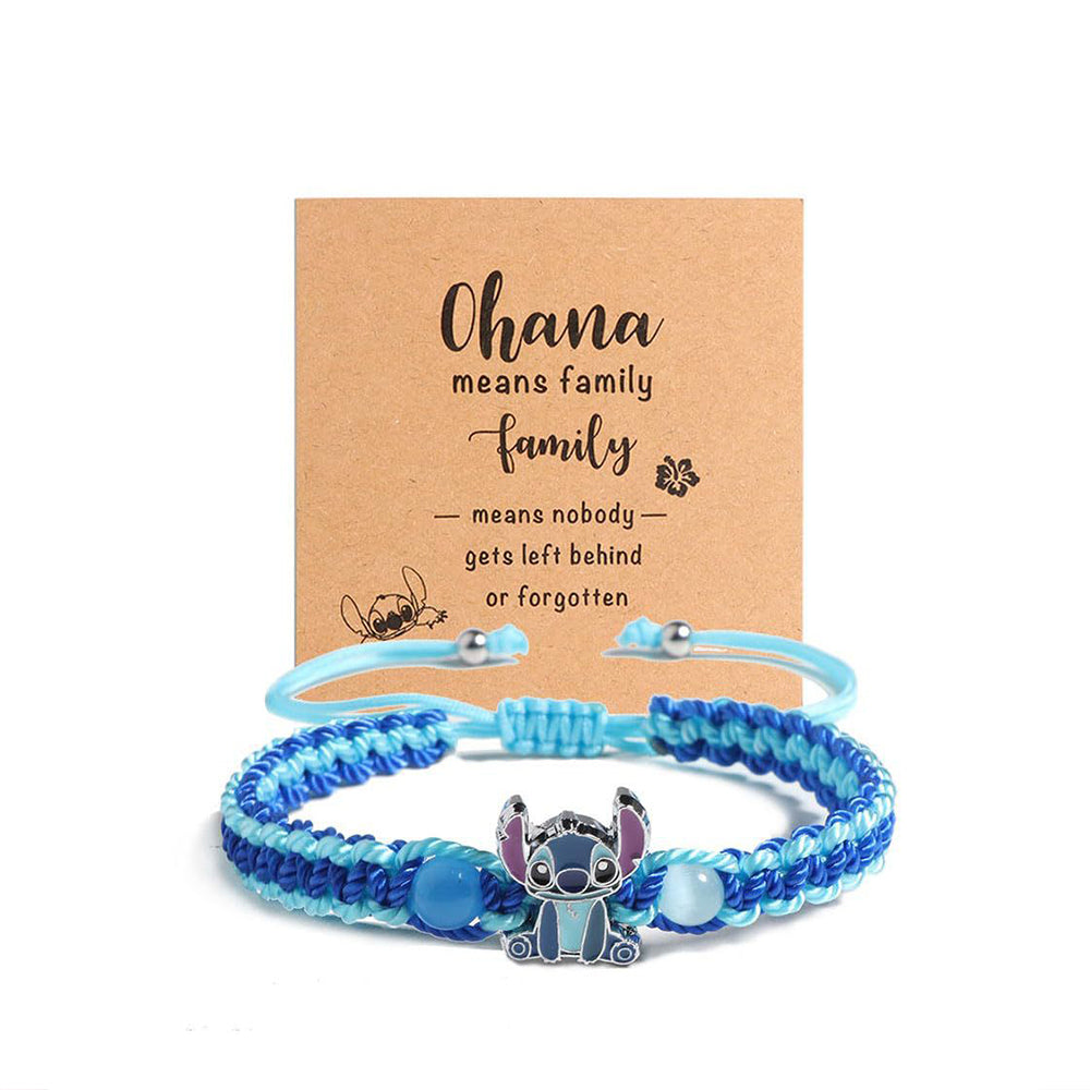 Lilo & Stitch Inspired Ohana Means Family Braided Bracelet
